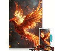 Puzzle da 1000 pezzi con uccello,fenice,fantasia e fuoco,bordo perfetto,gioco intelligente,sfida,divertimento,gioco lento,divertimento,regalo di compleanno (38x52cm)