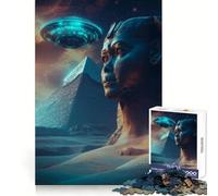 Puzzle da 1000 pezzi con UFO sopra la Sfinge e la Piramide per Adolescenti Divertimento e stimolazione dell'intelletto Bordi precisi Regalo per le vacanze (50x75cm)