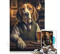 Puzzle da 1000 pezzi con un beagle al pub, gioco educativo, divertente antistress, per rafforzare l'amore tra le coppie 50x75cm