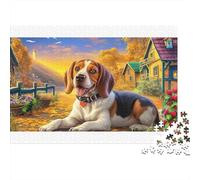 Puzzle da 1000 pezzi con un beagle colorato di Lakeside Cottage, divertente e stimolante per adulti, ideale per attività domestiche. Dimensioni: 38x26 cm. Dimensioni: 1000 pezzi.
