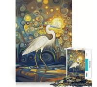 Puzzle da 1000 pezzi con un bellissimo airone,opera di Klimt Decorazione elegante e funzionale Attività stimolante per la mente,momento di relax e divertimento,regalo di Natale (38x26cm)