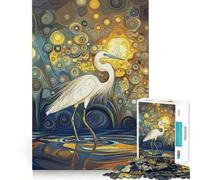 Puzzle da 1000 pezzi con un bellissimo airone,opera di Klimt,incastro preciso Gioco cognitivo, momenti di svago e divertimento a tema natalizio (38x52cm)