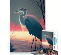 Puzzle da 1000 pezzi con un bellissimo airone,taglio preciso,gioco di logica,gioco rilassante,regalo di Natale (38x52cm)