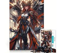 Puzzle da 1000 pezzi con un bellissimo angelo rosso,decorazione elegante e funzionale,attività stimolante per la mente,momento di relax e divertimento,regalo di Natale (50x75cm)