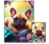 Puzzle da 1000 pezzi con un bellissimo bulldog francese, puzzle difficile per adulti, regalo per stimolare la mente, attività educativa per adolescenti, 50x75CM/19,68x29,52 pollici