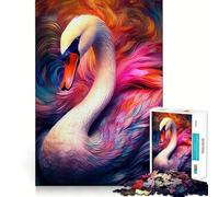 Puzzle da 1000 pezzi con un bellissimo cigno a incastro preciso,gioco cognitivo,regalo,momento di divertimento accogliente,scena natalizia (38x52cm)