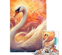 Puzzle da 1000 pezzi con un bellissimo cigno gioco educativo per sfide e divertimento ideale come regalo o per passare il tempo durante le vacanze (dimensioni 50x75cm)