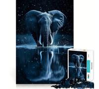 Puzzle da 1000 pezzi con un bellissimo elefante magico,decorazione elegante e stimolante,attività per la mente,momento di relax,regalo di Natale divertente (38x26cm)