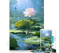 Puzzle da 1000 pezzi con un bellissimo fiore di loto,taglio senza soluzione di continuità,gioco di logica,regalo,gioco casual,decorazione natalizia per la casa (38x26cm)