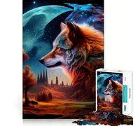 Puzzle da 1000 pezzi con un bellissimo lupo dai bordi lisci,ideale per stimolare la mente e creare momenti di relax,perfetto come regalo di compleanno o per hobby (38x26cm)