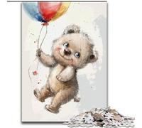 Puzzle da 1000 pezzi con un bellissimo orso acquerello in legno, attività divertente da fare a casa, 50x75cm, gioco rompicapo per adolescenti, regalo perfetto per le feste
