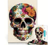 Puzzle da 1000 pezzi con un bellissimo teschio,bordo perfetto,gioco intelligente,sfida divertente,gioco lento,regalo di compleanno (50x75cm)