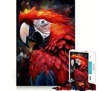 Puzzle da 1000 pezzi con un bellissimo uccello ara rosso Gioco di precisione,stimolante per la mente,ideale per momenti di relax e come regalo di compleanno (38x52cm)