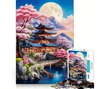 Puzzle da 1000 pezzi con un bellissimo villaggio giapponese dai bordi lisci,ideale per stimolare la mente e creare momenti di relax,perfetto come regalo di compleanno o per chi ama gli hobby (50x75cm)