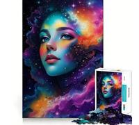 Puzzle da 1000 pezzi con un bellissimo volto di ragazza e una nebulosa Gioco creativo per stimolare la mente,ideale per momenti di relax e come regalo di compleanno (50x75cm)