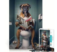 Puzzle da 1000 pezzi con un cane boxer sul water Gioco di precisione,stimolante per la mente,tranquillo,ideale come regalo di Natale per il tempo libero 38x26cm