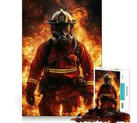 Puzzle da 1000 pezzi con un coraggioso pompiere in azione,taglio preciso,gioco creativo,giocattolo rilassante,regalo di Natale per il tempo libero (38x52cm)
