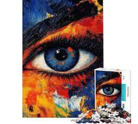 Puzzle da 1000 pezzi con un disegno astratto di un occhio dai colori vivaci Sfida per l'intelligenza giocattolo avvincente gioco per famiglie analisi e logica Ottimo regalo (dimensioni 75x50cm)