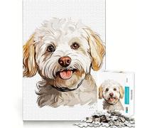 Puzzle da 1000 pezzi con un dolce cane, ideale per adulti, per stimolare la memoria e creare un'immagine piacevole e creativa 38x52cm