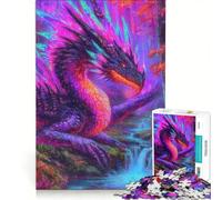 Puzzle da 1000 pezzi con un drago dai colori vivaci in una foresta fantastica gioco rompicapo sfida impegnativa ideale come regalo per tutta la famiglia 50x75cm
