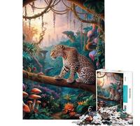 Puzzle da 1000 pezzi con un fantastico leopardo safari gioco rilassante per adulti un'opera d'arte compleanno e Natale (dimensioni 50x75cm)