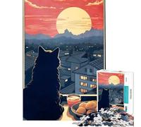 Puzzle da 1000 pezzi con un gatto alla finestra divertente gioco educativo per coltivare la pazienza ideale come regalo di Babbo Natale segreto (dimensioni 75x50cm)