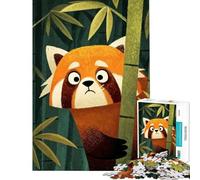 Puzzle da 1000 pezzi con un panda rosso nascosto in una foresta di bambù Gioco rompicapo per adulti ideale per passare il tempo durante le vacanze o per Natale (dimensioni: 38x26cm)