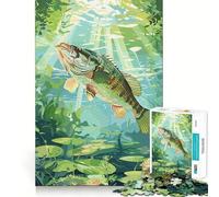 Puzzle da 1000 pezzi con un pesce persico in una scena sottomarina,con bordi perfetti,sfida intelligente,gioco lento,regalo di compleanno (38x26cm)
