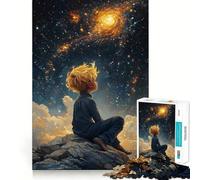 Puzzle da 1000 pezzi con un ragazzo che guarda le stelle,gioco a incastro senza soluzione di continuità,gioco creativo,giocattolo per il tempo libero,Natale,arte per il tempo libero (50x75cm)