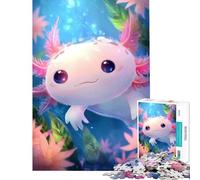 Puzzle da 1000 pezzi con un simpatico axolotl in ambiente acquatico Gioco difficile e stimolante adatto a ragazzi dai 14 anni in su (38x26cm)
