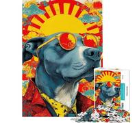 Puzzle da 1000 pezzi con un simpatico cane dagli occhiali da sole un'opera d'arte per adolescenti una sfida di velocità per compleanni e Natale un gioco che stimola l'intelligenza e crea dipendenza