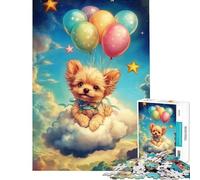 Puzzle da 1000 pezzi con un simpatico cane su una nuvola con palloncini Un gioco avvincente per coltivare la pazienza ideale come regalo di compleanno per tutta la famiglia (dimensioni 50x75cm)