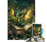 Puzzle da 1000 pezzi con un simpatico drago che legge un libro Puzzle per adulti attività per tutta la famiglia allena la mente e le mani riduce lo stress 50x75cm