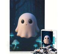 Puzzle da 1000 pezzi con un simpatico fantasma nella foresta incantata, gioco rompicapo, rilassante e stimolante per l'intelletto, regalo di compleanno, regalo 38x26cm