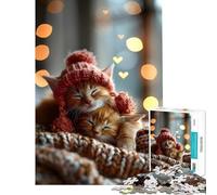 Puzzle da 1000 pezzi con un simpatico gattino in inverno un'opera d'arte che stimola l'intelligenza e crea dipendenza Giochi rilassanti perfetti come decorazione o regalo per il Secret Santa (38x26cm)