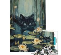 Puzzle da 1000 pezzi con un simpatico gatto che nuota nel fiume difficile e stimolante per divertimento in famiglia decorazione da parete adatto a partire dai 14 anni (50x75cm)