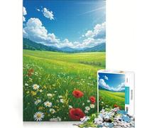 Puzzle da 1000 pezzi con un vibrante paesaggio di prato fiorito gioco rompicapo sfida impegnativa ideale come regalo per tutta la famiglia 38x52cm