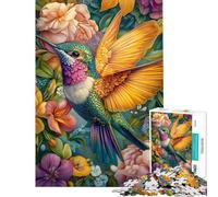 Puzzle da 1000 pezzi con un vivace colibrì in fiore gioco educativo e stimolante per tutta la famiglia ideale per migliorare la memoria e come regalo (dimensioni 38x26cm)