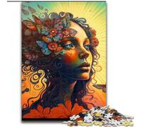 Puzzle da 1000 pezzi con una bella ragazza e una rosa, realizzato in cartone, interazione familiare e sfida per il cervello, sfida di attività per la famiglia 1000 pezzi(26x38cm)