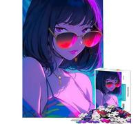 Puzzle da 1000 pezzi con una bellissima donna in stile anime sfida per l'intelligenza giocattolo avvincente gioco pratico regalo di compleanno regalo per il Secret Santa (dimensioni 38x26cm)