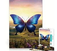 Puzzle da 1000 pezzi con una bellissima farfalla blu,taglio senza soluzione di continuità,gioco di logica,regalo,gioco casual,decorazione natalizia per la casa (38x26cm)