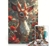 Puzzle da 1000 pezzi con una bellissima gazzella in stile cartone animato, gioco rompicapo, decorazione per la casa, con pezzi di forma casuale completamente ad incastro 50x75cm