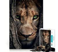 Puzzle da 1000 pezzi con una bellissima leonessa nascosta,taglio preciso,gioco creativo per stimolare la mente,facile da giocare,decorazione natalizia (38x26cm)