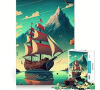 Puzzle da 1000 pezzi con una bellissima nave a vela,bordi perfetti,gioco intelligente,sfida divertente,gioco lento,regalo di compleanno (38x52cm)