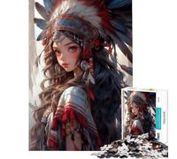 Puzzle da 1000 pezzi con una bellissima ragazza americana difficile e stimolante per divertimento in famiglia giocattolo decorativo da parete adatto a partire dai 14 anni (50x75cm)