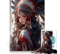 Puzzle da 1000 pezzi con una bellissima ragazza americana,ritagli precisi,gioco cognitivo,ideale per momenti di relax e come regalo di compleanno (38x26cm)