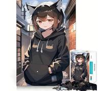 Puzzle da 1000 pezzi con una bellissima ragazza anime dai bordi lisci,ideale per stimolare la mente e creare momenti di relax,perfetto come regalo di compleanno o per hobby (38x26cm)