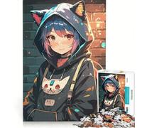 Puzzle da 1000 pezzi con una bellissima ragazza anime, giocattolo educativo, divertente antistress, ideale per rafforzare il legame di coppia 38x52cm