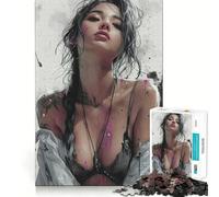 Puzzle da 1000 pezzi con una bellissima ragazza asiatica dai bordi lisci,ideale per stimolare la mente e creare momenti di relax,perfetto come regalo di compleanno o per hobby (38x26cm)