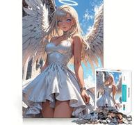 Puzzle da 1000 pezzi con una bellissima ragazza bianca e un angelo,taglio senza soluzione di continuità,gioco di logica,regalo,gioco casual,Natale,decorazione per la casa (50x75cm)
